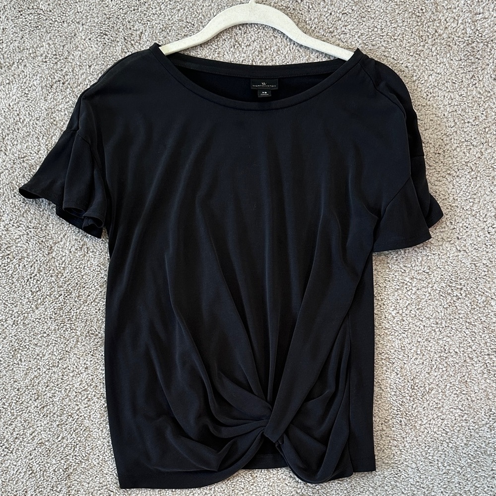Worthington Black Twist Front Tee